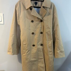 J. Crew Beige Double-Breasted Trench Coat size 14 with belt- tan